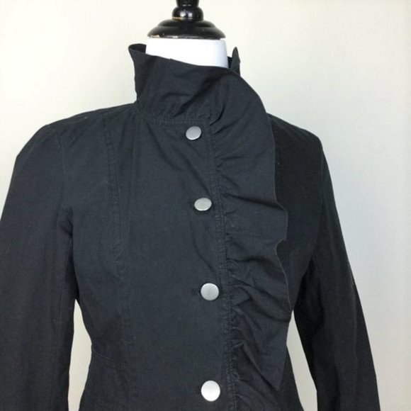 Stella Starr mid length Black Ruffle Jacket M with ruffles - Picture 3 of 7